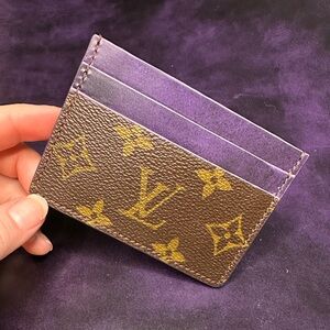 Purple Cordovan Leather Card Holder